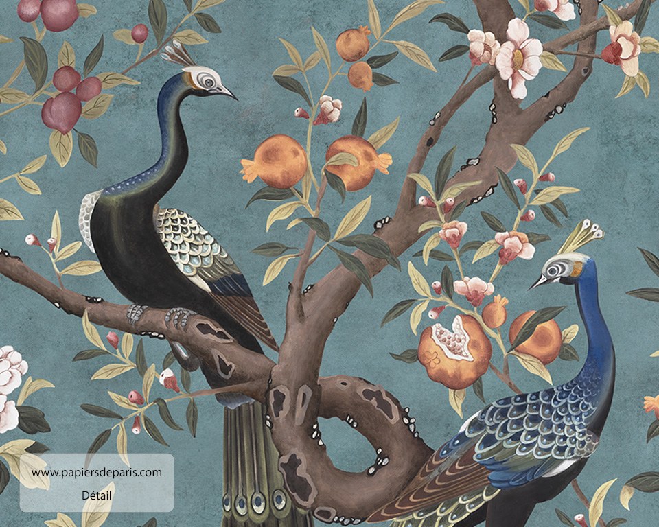 Chinoiserie 18th - Blue - Wallpaper